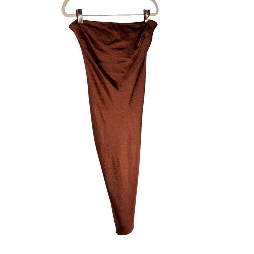 More To Come Emma Strapless Maxi Dress Satin Formal Party Cocktail Evening M - Picture 5 of 12